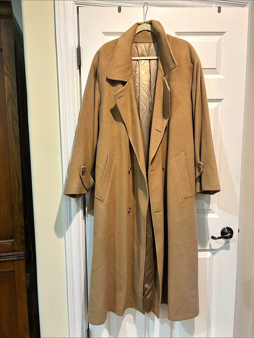Women's Brown Wool-Style Pea Coat Size Medium